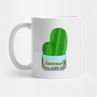 Cute Cactus Design #147: Prickly Pear Cacti In Cute Caterpillar Pot Mug